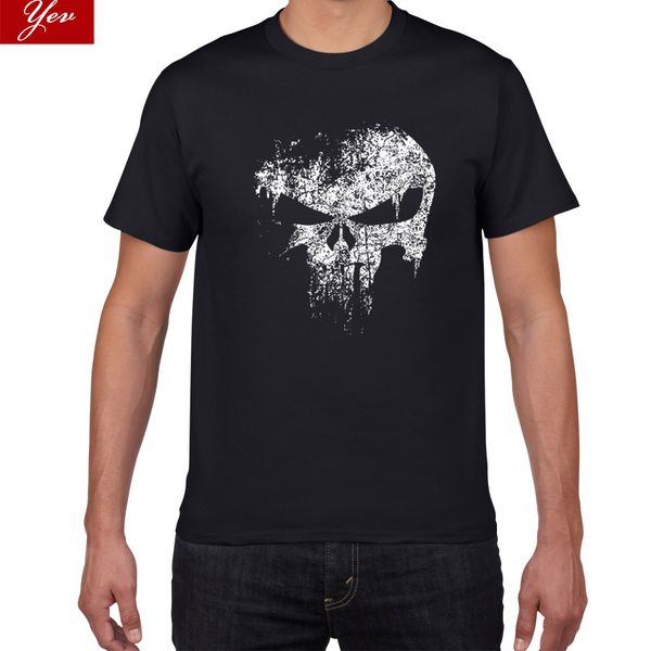 

2019 new casual men the punisher printed t shirt cotton short sleeve o-neck tee shirt homme skull men clothing camiseta