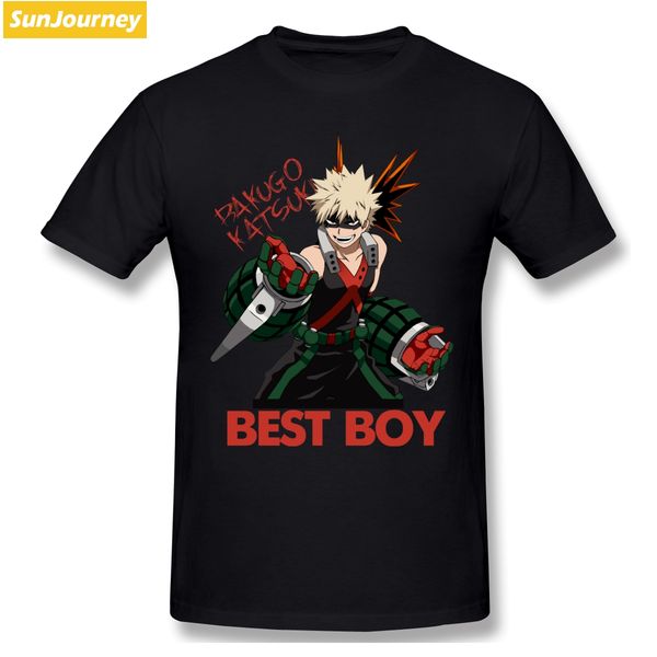 

мой герой academia bakugo katsuki футболка мужчины большого размера хлопка с коротким рукавом фитнес мужчины