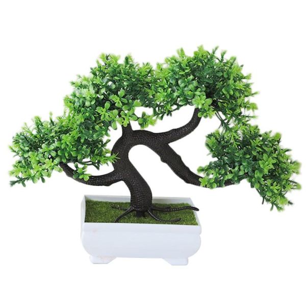 

promotion artificial flowers fake artificial plants green pot welcoming pine bonsai simulation potted plant ornament