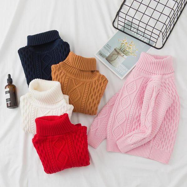 

pullover 1-7yrs boys toddler girls sweaters 2021 autumn warm kids knit baby girl sweater outerwear clothing, Blue