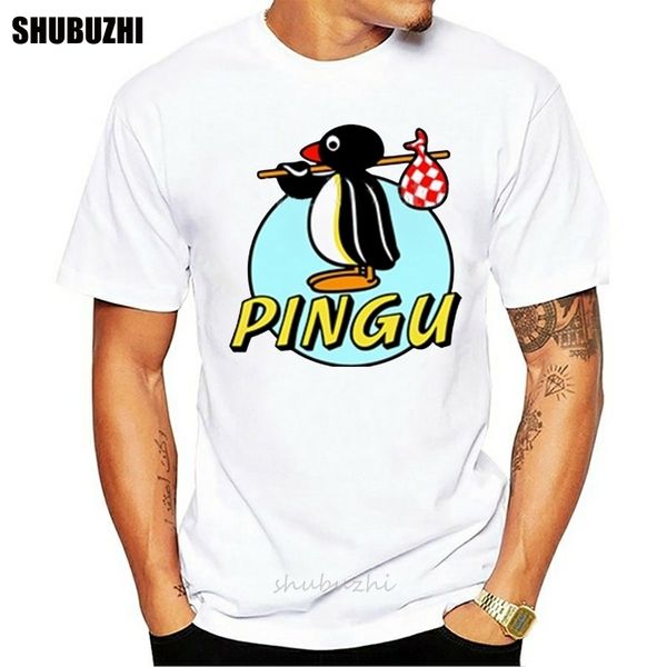 

fashion t shirt 100% cotton pingu all sizes white cotton men summer fashion brand fashion t-shirt men