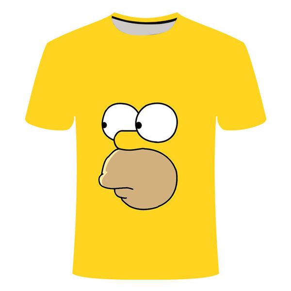 

simpsons with round collar and summer camiseta sportswear gym 3d print shirts graphic horror graphic men clothing