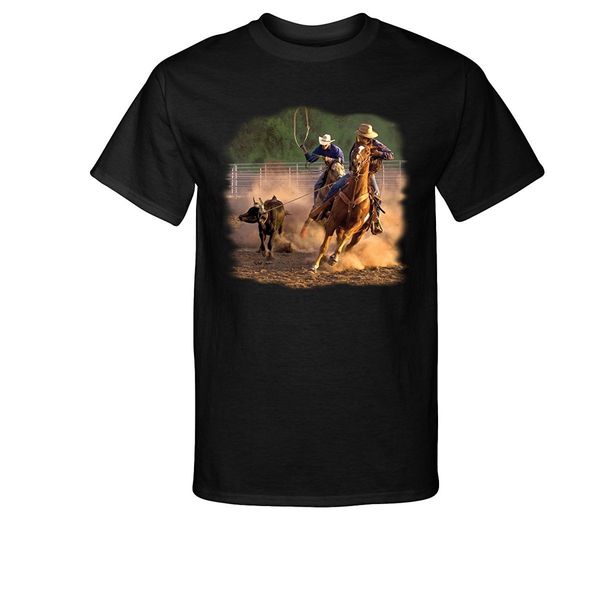 

2019 fashion cotton tee shirt fashion ropin' on the ranch cowboy cattle t-shirt