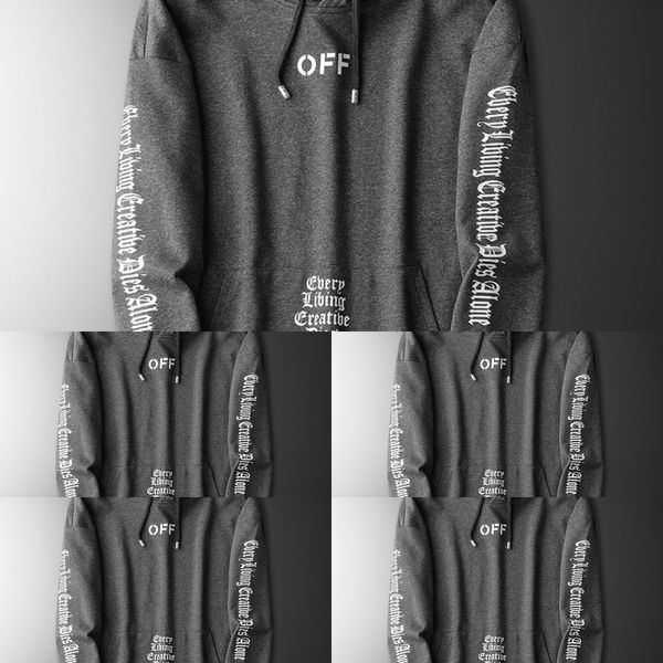 

sweater men's autumn casual sports coat hoodie loose fashion pullover pullover pulloverpulloverfat large size trendy brand men's n, Black