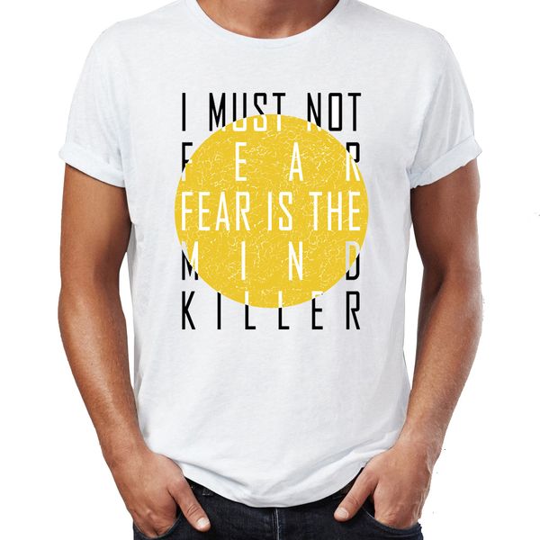

men's t shirt fear is the mind killer dune awesome artwork drawing printed tee