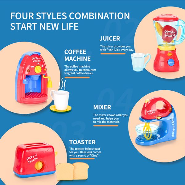 

4 in 1 kid playhouse kitchen toy simulation coffee machine toy children kitchen pretend play toys kid gift