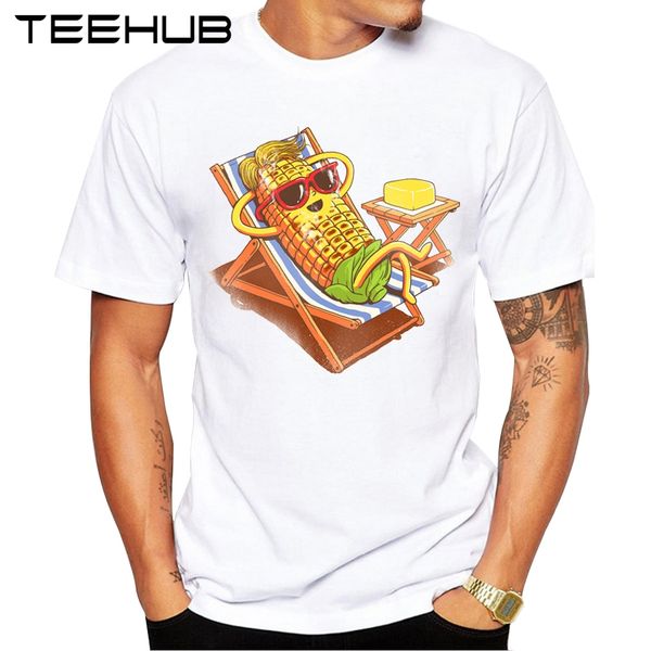 

2019 новые лето chillin и grillin мужчины футболка загорания corn printed майка с коротким рукавом рубашки basic tee прохладный tops