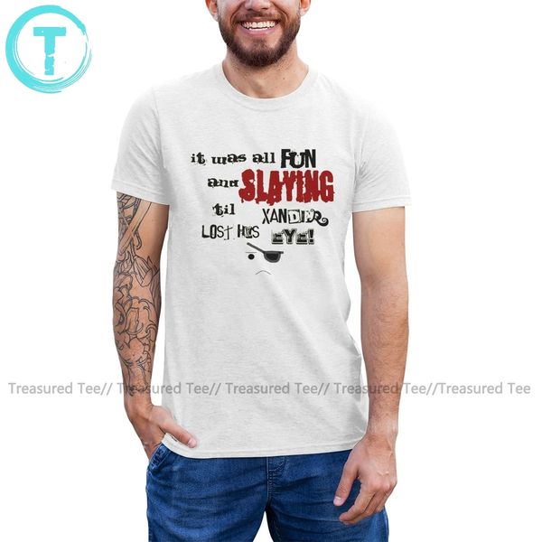 

buffy t shirt buffy xander t-shirt beach print tee shirt 6xl male cotton funny short sleeves tshirt