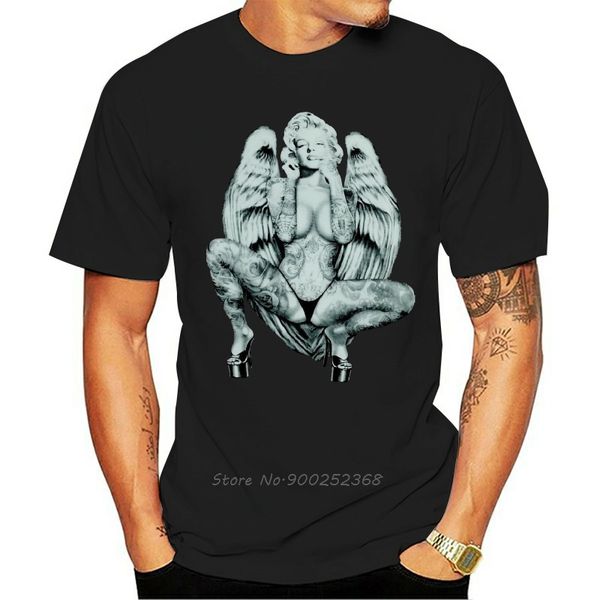 

summer mens marilyn monroe angel t shirt tattoo skull cali dapte kush tee discount harajuku men cotton tshirt harajuku