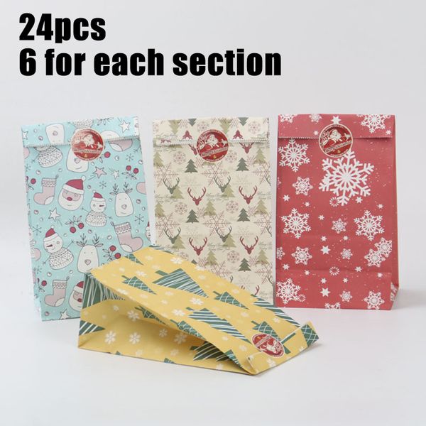 

christmas pattern kraft paper small bags chocolates bag pouch oil-proof packing
