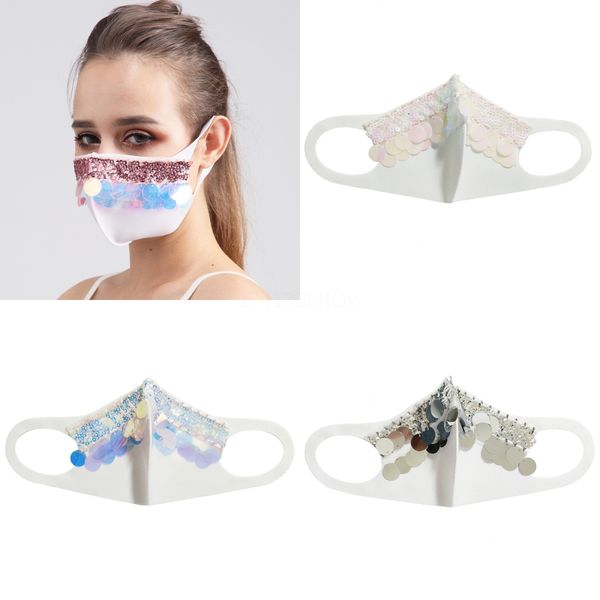 

sequin face mask womenmouth masks anti dust breathable face masks#494, Black