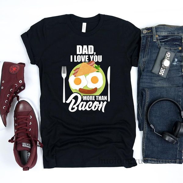

dad i love you more than bacon shirt - funny father's day gifts ideas papa kids t-shirt cool men daddy grandpa birthday meme tee