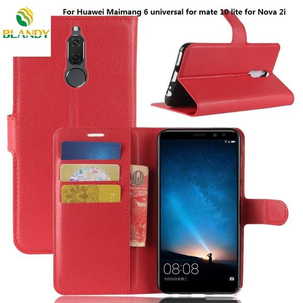 

for huawei mate 10 lite maimang 6 nova 2i litchi lychee wallet leather pu tpu cover case for huawei enjoy 7/y6 pro 2017 y5 2017