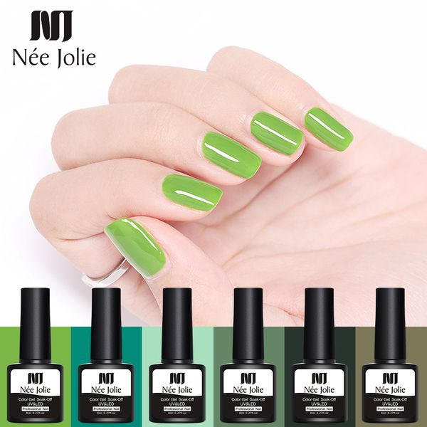

nail gel nee jolie 8ml apple green series color polish 9 colors soak off uv varnish one-s art, Red;pink