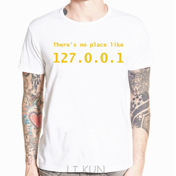 

ip address t shirt there is no place like 127.0.0.1 computer comedy t-shirt funny birthday gift for men programmer geek tshirt