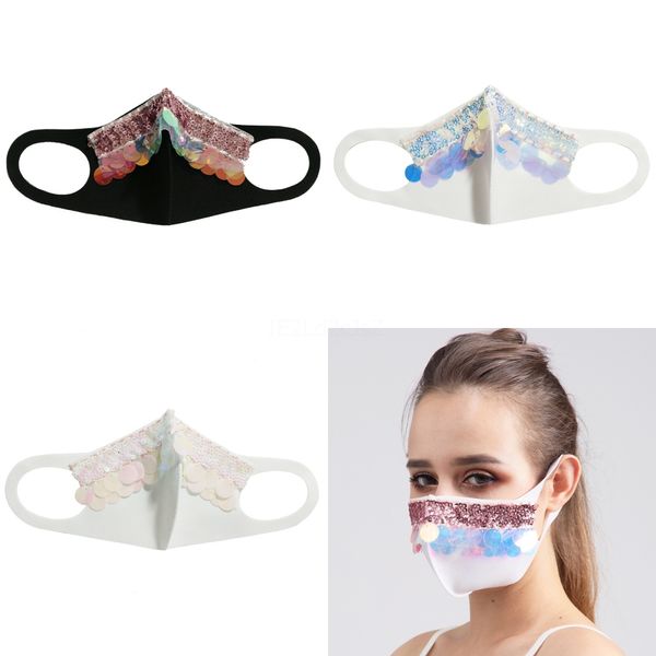 

sequin print outdoor protective facemask face maskswashable andface-mask-washable facemask mask#265, Black