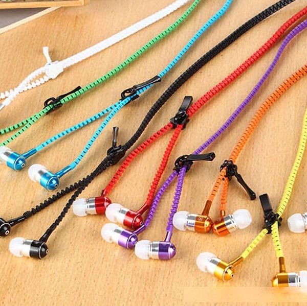 

zipper earphones metal headset 3.5mm jack bass earbuds in-ear zip earphone headphone with mic for samsung android phone mp3 player