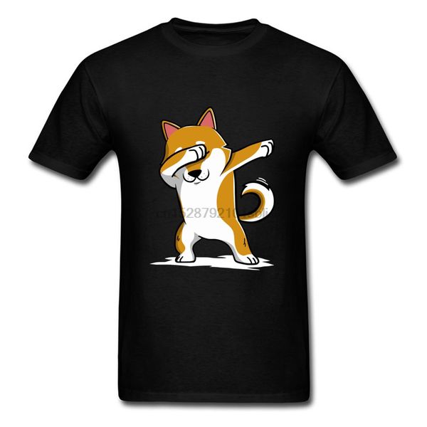 

techno dabbing shiba inu dog dance t shirt hip hop rock music dj small corgi terrier plain tshirt bernese mountain dog print man