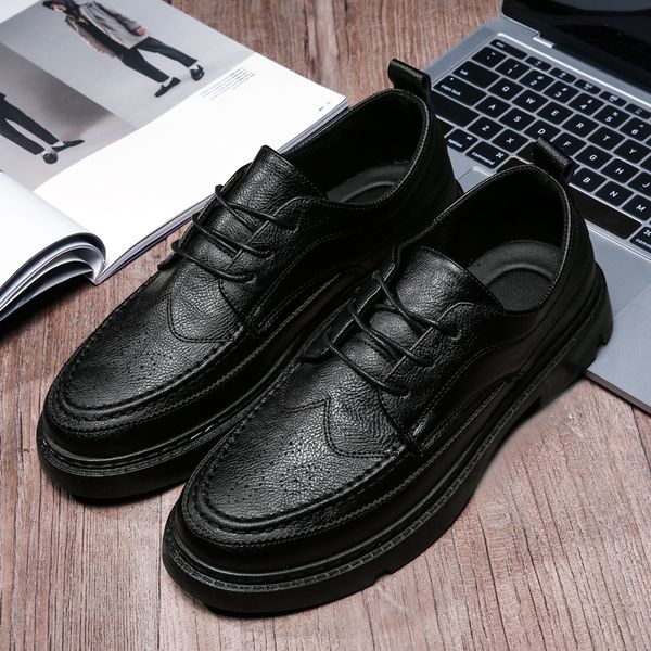 

luxury business oxford leather shoes men breathable rubber formal dress shoes male office flats footwear mocassin homme *z83, Black