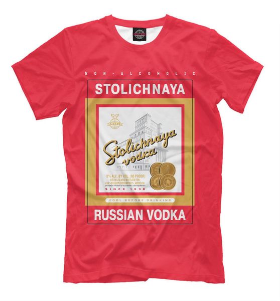 

t-shirt 2020 fashion men stolichnaya t-shirt - non-alcoholic russian vodka print custom t shirts
