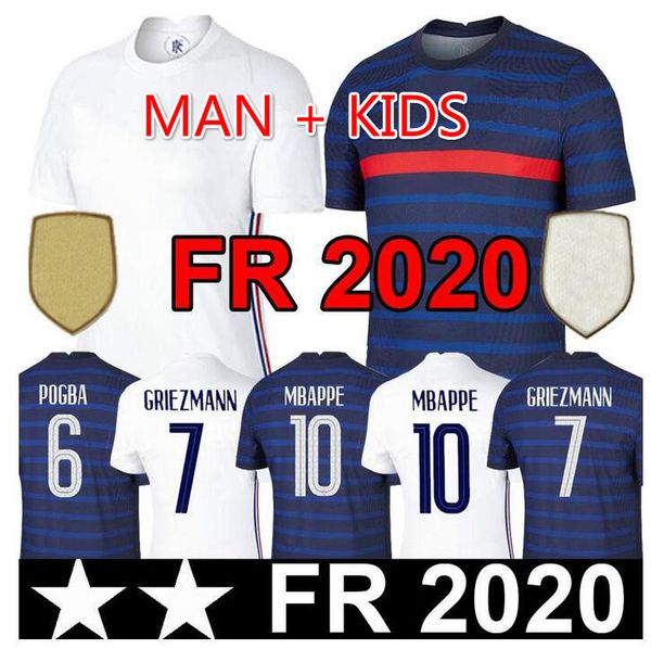 

20 21 two stars 2 griezmann mbappe man kids france soccer jersey boys child pogba short sleeve football shirt maillot de foot 2019 jersey, Black;yellow