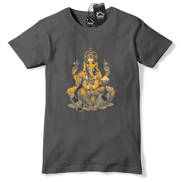 

ganesh orange hindu god elephant t shirt religion india tshirt ganesha 552 2020 fashion t shirt summer mens fashion tee