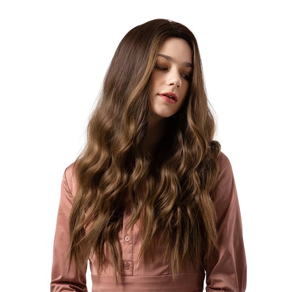 

long wigs for women, heatproof curly wavy synthetic fiber cosplay costume full hair wig for women,26 inches, Black