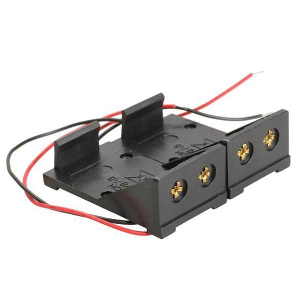

2pcs single slots 1x 9v battery clip holder case box with wire leads diy