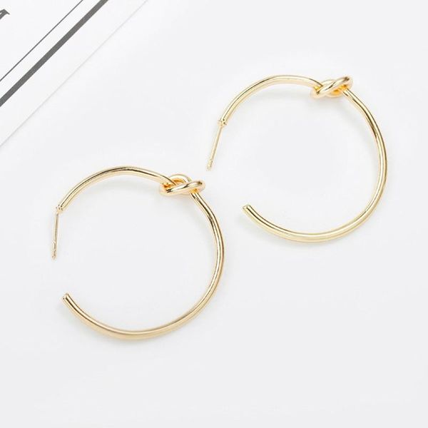 

мода корейский металл золотые серьги ночной моды преувеличены knotted серьги простой геометрический круг стержня уха девушки женщин, Golden;silver