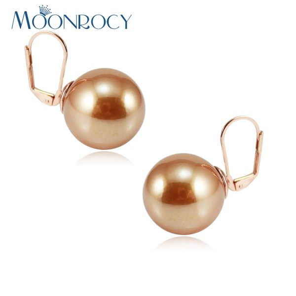 

dangle & chandelier moonrocy fashion jewelry wholesale rose gold color champagne imitation pearl earrings for women gift, Silver