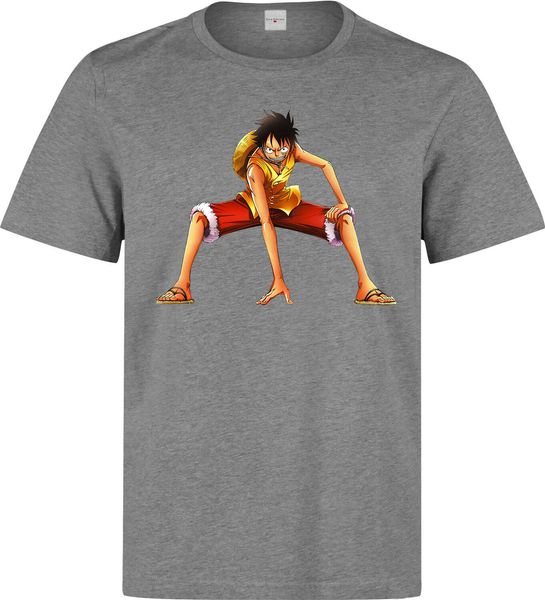

one piece straw hat luffy anime manga men's (woman's available) grey t shirt wholesale tee custom environtal printed tshirt