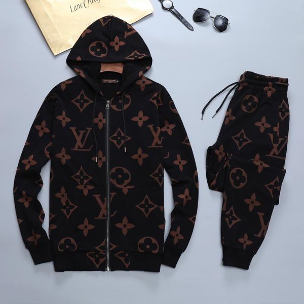 

2020 suit tracksuits autumn men womens hoodie zipper sweatsuits track printing letter pattern sweat suit men sports jackets set, Gray