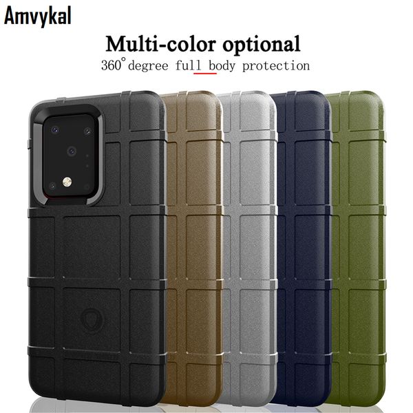 

rugged fiber shield matte rubber case for samsung galaxy s20 ultra s20 plus case anti-fall shockproof armor phone cover