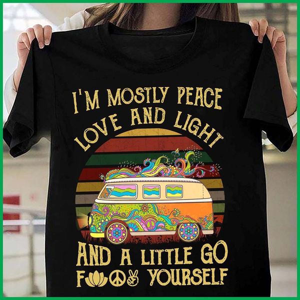 

i'm mostly peace love and light and a little t-shirt men o-neck male new fashion for men short sleeve homme suit