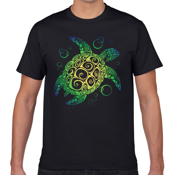 

t shirt men sea turtle basic black geek short male tshirt xxxl
