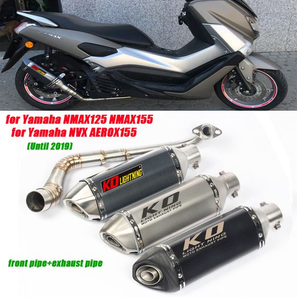 

motorcycle full link pipe with tail exhaust muffler pipe system set for nmax125 155 nvx aerox155 until 2020