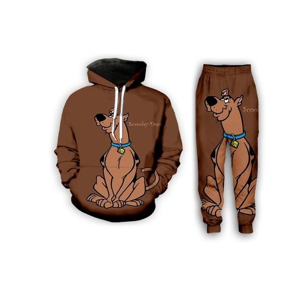 

new fashion mens/womens cartoon scooby doo funny 3d print hoodie+pants s34, Gray