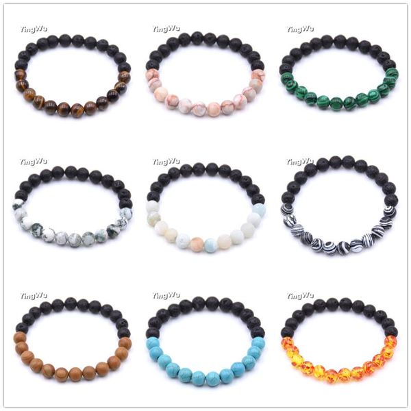 

beaded, strands buda bracelet men jewelry natural stone beads bracelets for women pulseira masculina feminina erkek bileklik 2021 mens bracl, Black