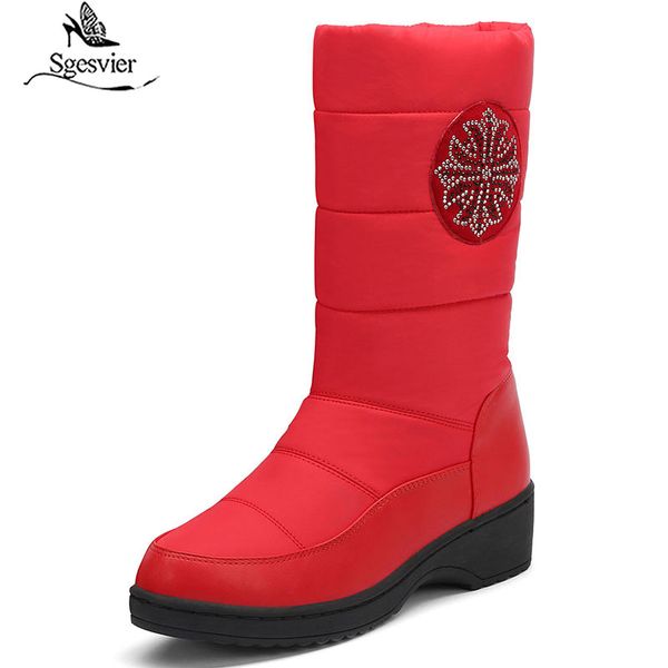 

sgesvier 2020 height increasing snow boots warm fur platform elegant women elastic elegant round toe mid calf boots size 35-44, Black