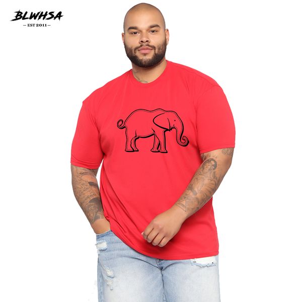 

blwhsa new elephant print t shirt men casual short sleeve summer t-shirts funny hip hop printing t-shirts plus size tees