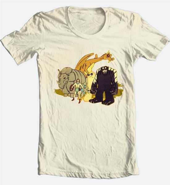 

herculoids футболка vintage 80's субботу утром мультфильм 100% хлопок бежевого tee дышащий tee shirt