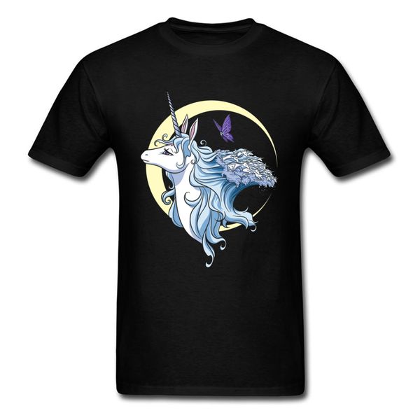 

old as the sky old as the moon t shirt men tshirt unicorn t-shirt woman cotton tees awesome cartoon clothing black