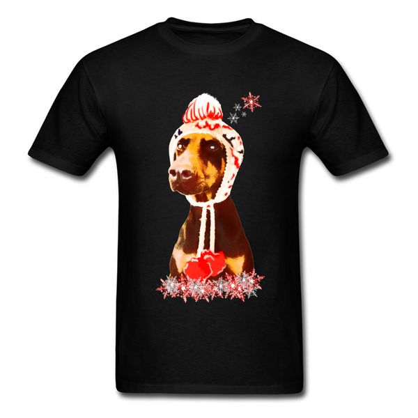 

frosty the doberman tshirt men's t-shirt party tee shirts funny tees christmas gift clothes cotton black kawaii
