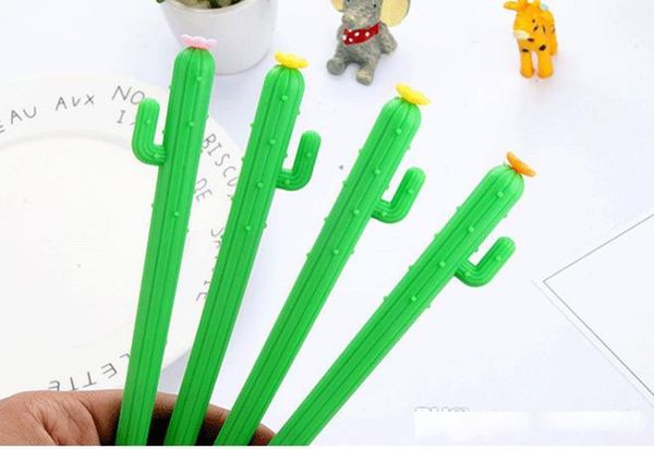 

wholesale cactus gel pen 0.38mm black children writing pen office eexamination limited office material school supplies