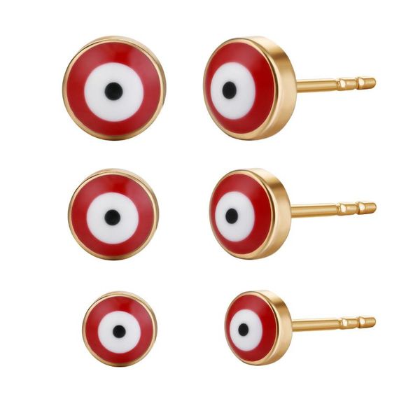 

mini small earring geometric minimalist ear studs round evil eyes stud earrings for women female turkish brincos jewelry, Golden;silver
