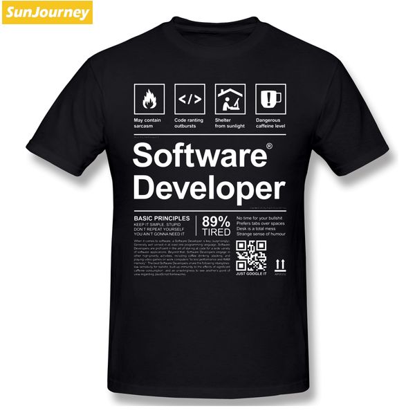 

software developer label t-shirt men oversize o-neck cotton custom short sleeve men t-shirt
