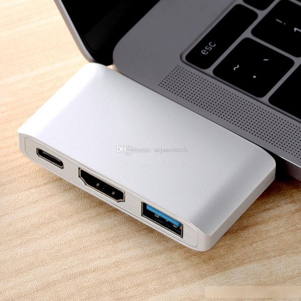 

usb c hub, dual type c adapter for apple 2016/2017 macbook pro type-c 3.1 charging,4k hdmi,usb 3.0 converter