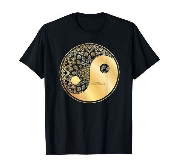 

yin and yang t-shirt spirit mandala gold theme