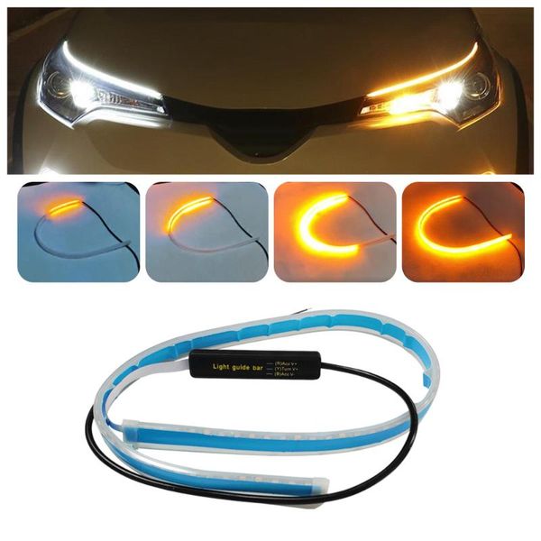 

crossfox 2x автомобилей дневные ходовые огни led drl turn руководство сигнала strip для сборки фар 30cm 45cm 60cm auto angel eyes 12v