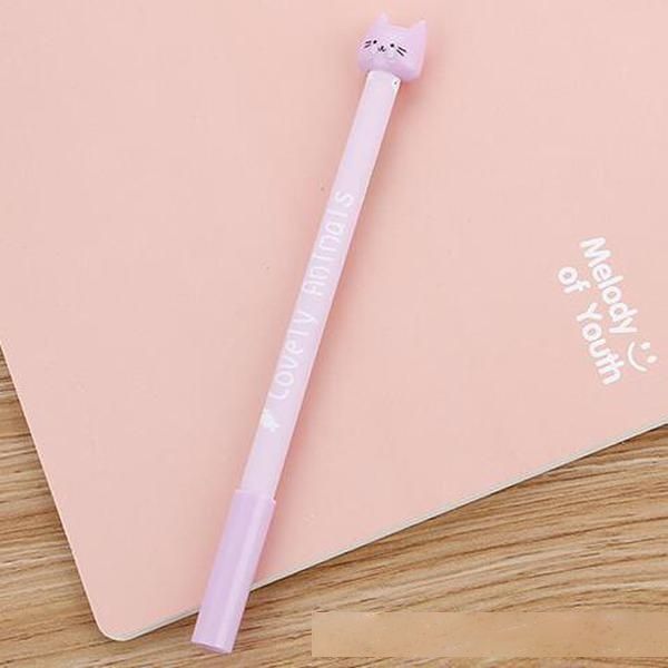 

cat gel pens 0.5mm creative cartoon neutral writing pen lovely black signature pens office and students stationery wholesale 0022std